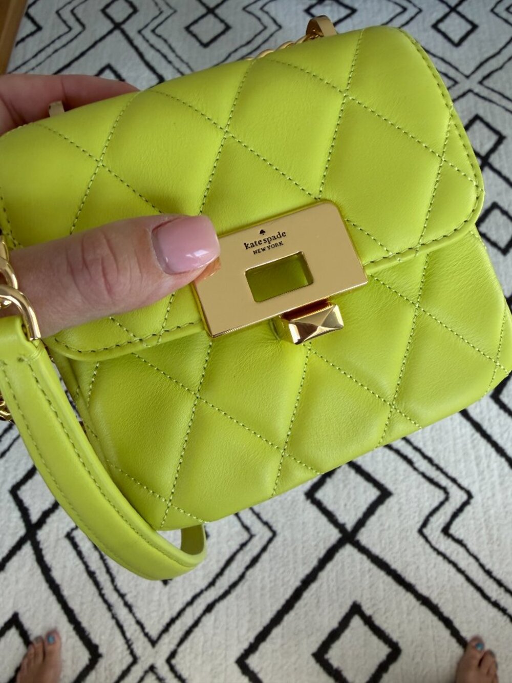 NWT Kate Spade KJ956 Carey Smooth Quilted Micro Flap Crossbody Handbag